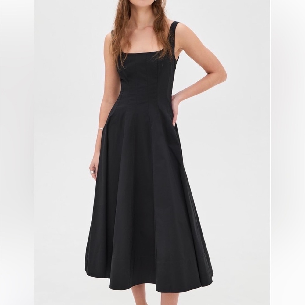 STAUD Wells Midi Dress, SIZE 2